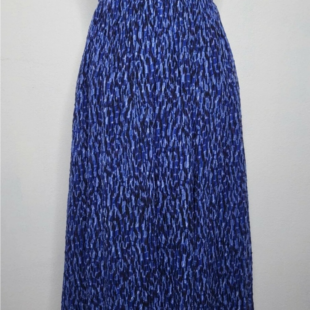 Rebecca Taylor Women’s Silk Ruched Batik Mirage Dress Blue Size 0 - Picture 4 of 11
